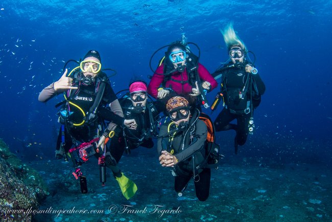 Happy divers in Thailand