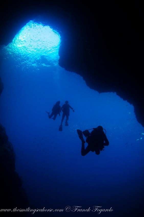 Deep diving in a cave...