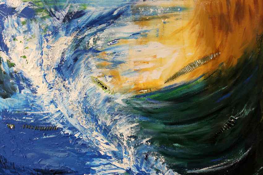 Tsunami painting by Stephanie Peters
