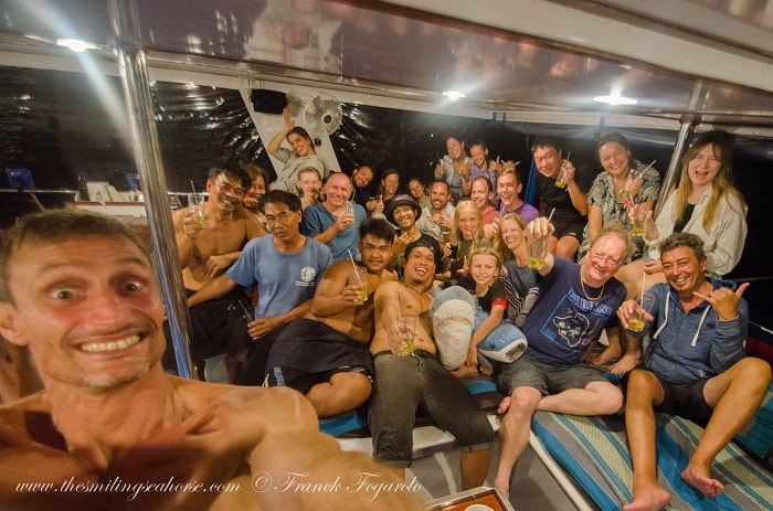 Group picture onboard the Smiling seahorse so much fun