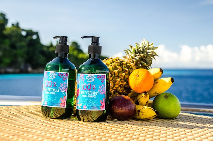 Reef-friendly organic products are available on board
