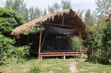 Tents with roof to protect from the sun and rain in Koh Phayam
