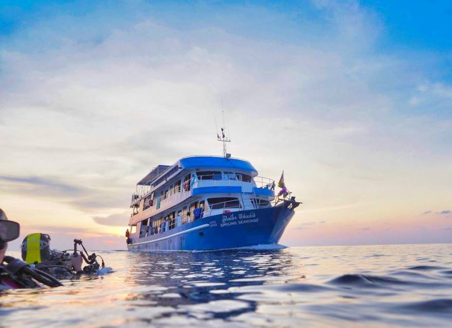 Our dive cruises boat in the sunset