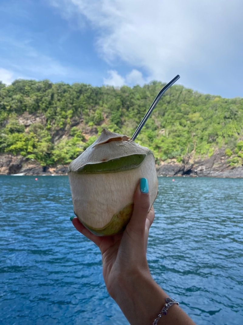 Fresh coconut water is the best to feel happy in the morning!