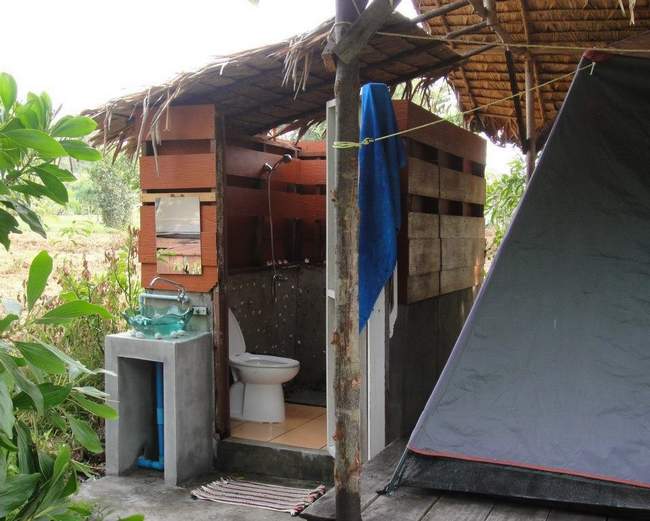 All tents are equipped with private toilets at the back