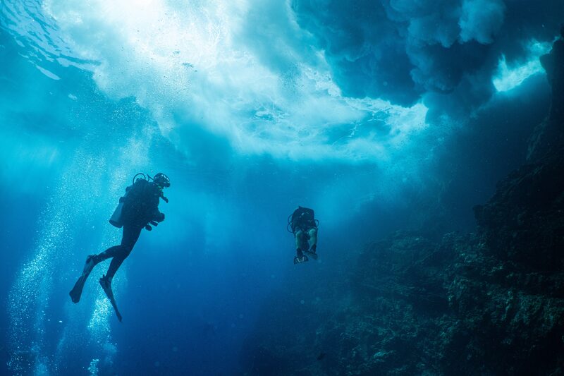 Underwater fall