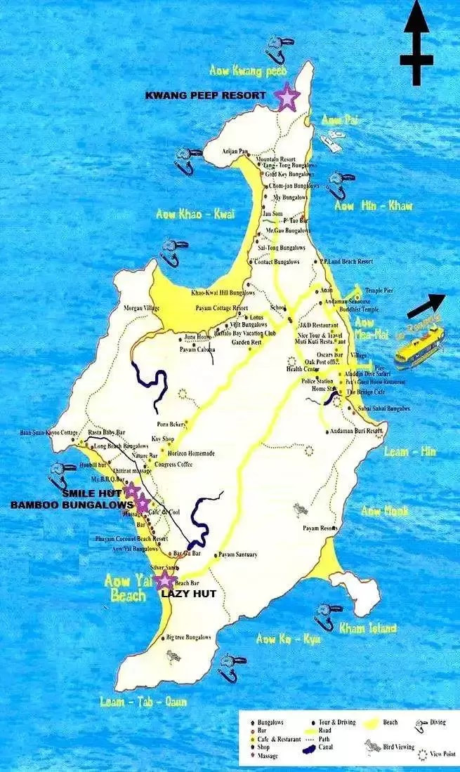 Koh Phayam accommodations map