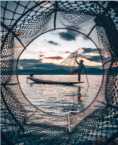 Fisherman on lake Inle Myanmar