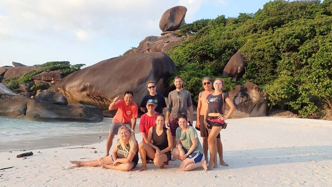 similan national park beach group photo