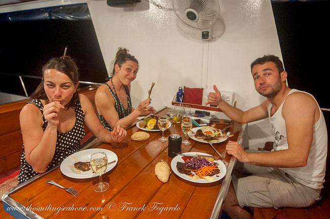A delicious barbecue on the MV Smiling Seahorse...