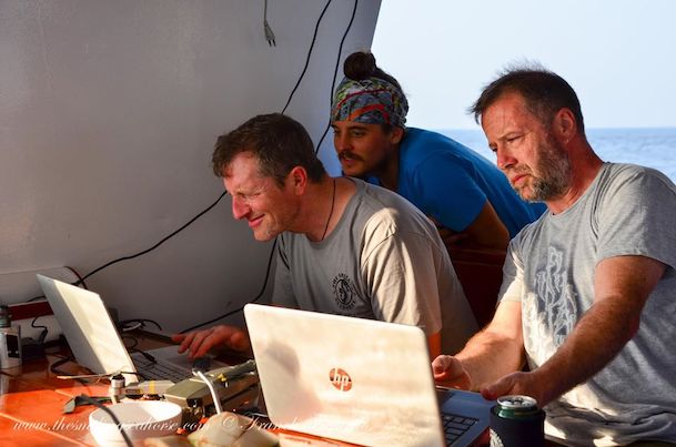 editing photos on Smiling Seahorse liveaboard