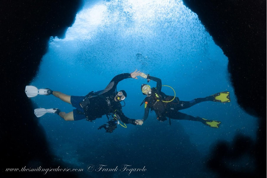 French divers, french lovers in the “Cathedral”.