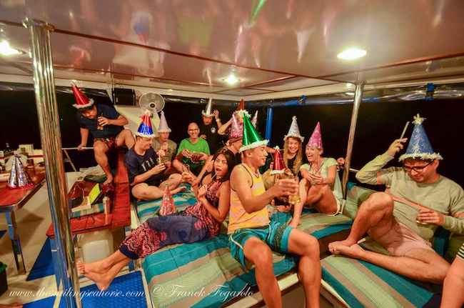 party onboard MV Smiling Seahorse for new year eve