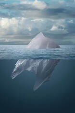 Plastic bag floating in the sea...