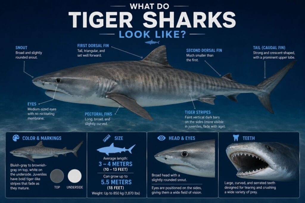 What are tiger sharks look like?