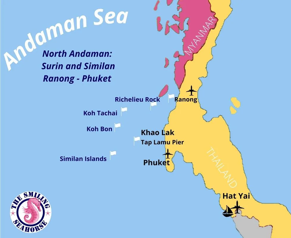Dive the world famous Richelieu Rock, the Surin Islands, Koh Tachai, Koh Bon, all of the Similan Islands, and also around Phuket