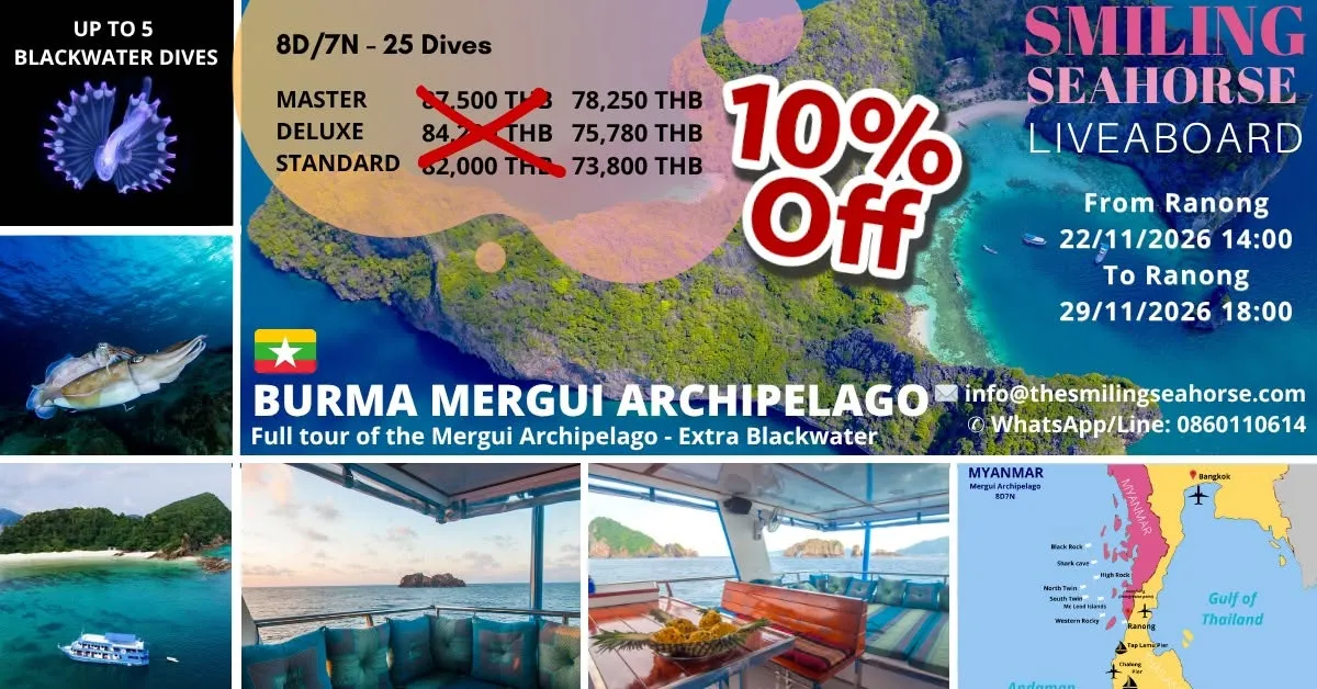 8-Day Myanmar Mergui Archipelago cruise with extra Blackwater dives