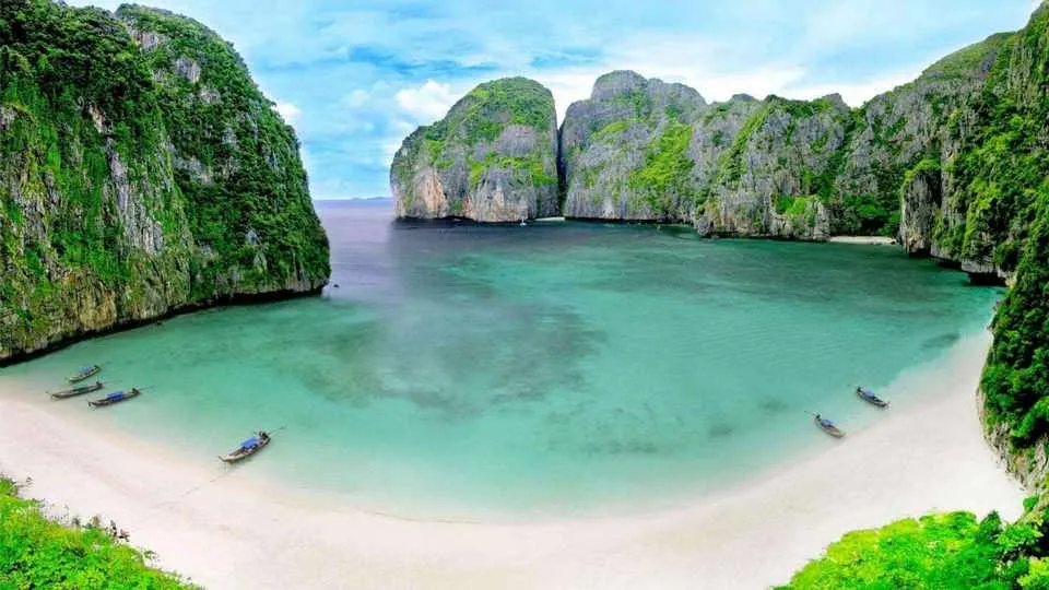 phiphi island restauration project. beach is closed