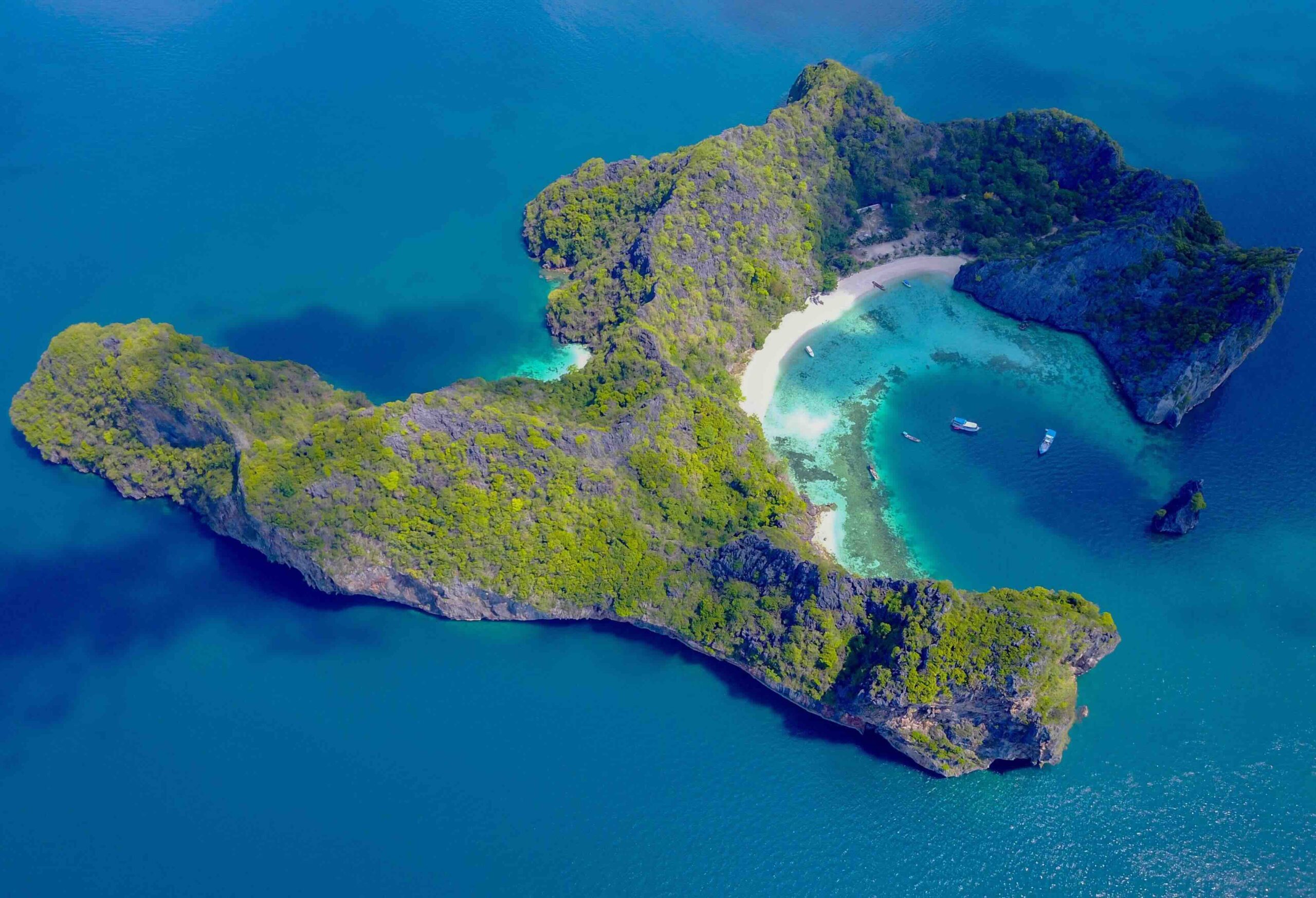 A Mergui Archipelago Island Seen from a Drone